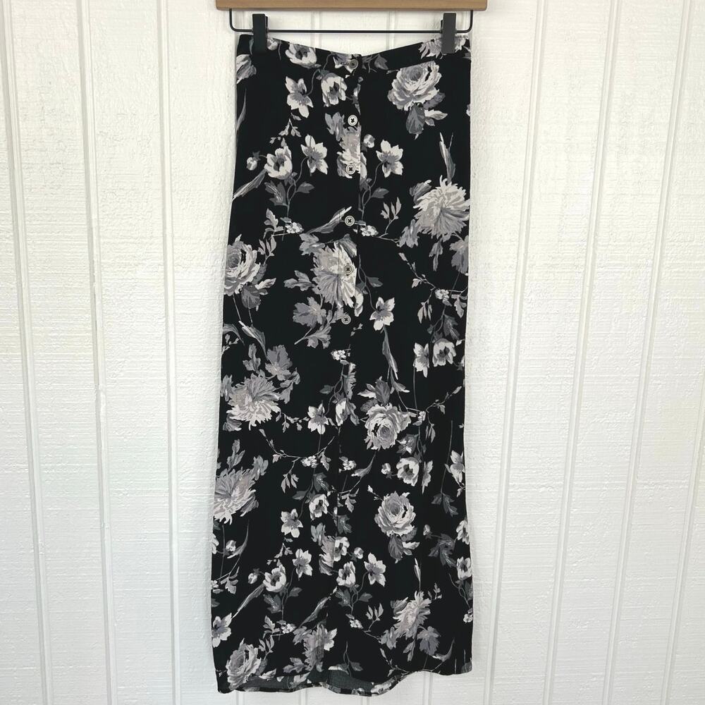 Wild Fable Target Women Floral Midi Skirt Whimsigoth Black Boho Spring Size XXS - Picture 9 of 9